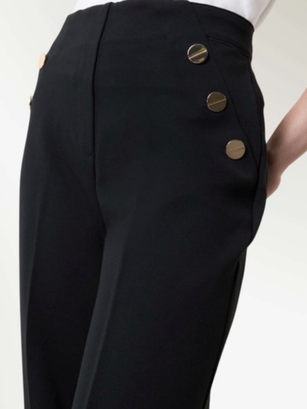 Spanx Black Ponte Sailor High-Waist Wide-Leg Pants